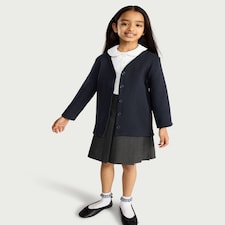 F&F School Unisex 2-Pack Cotton Rich Sweat Cardigans in Navy