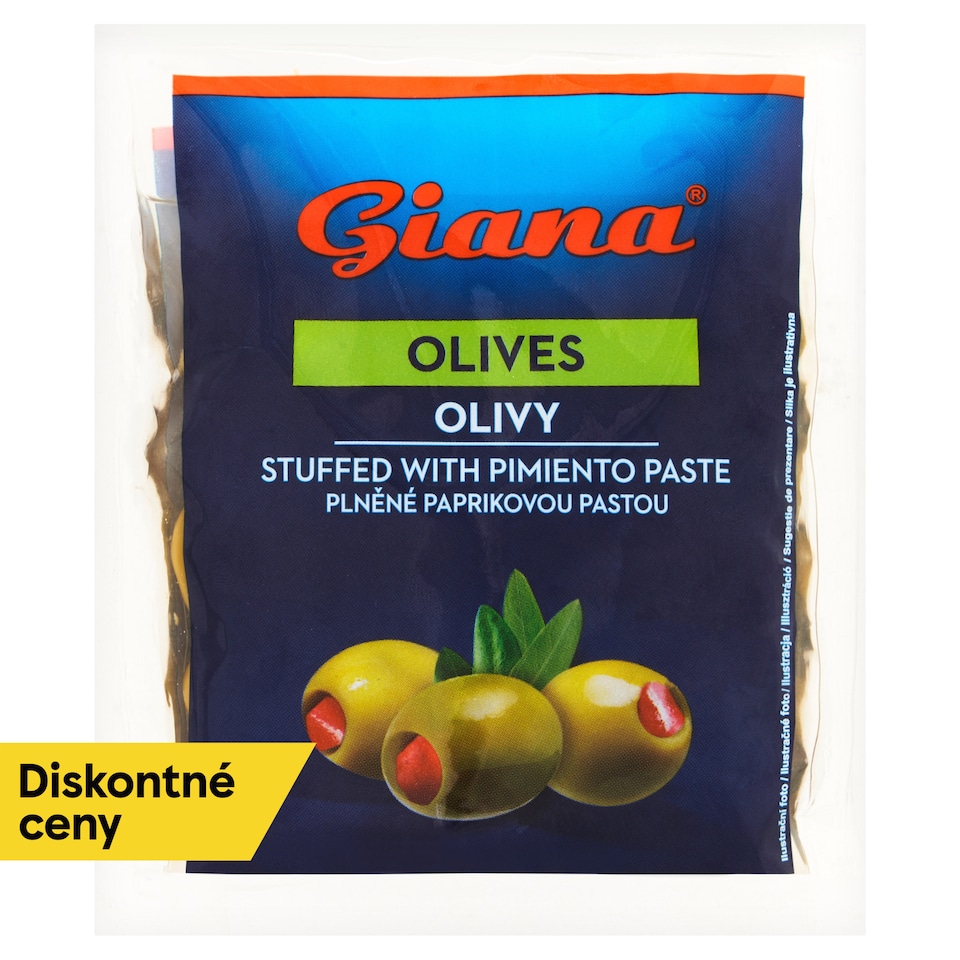 image 1 of Giana Green Olives Stuffed with Paprika Paste in Salted Brine 195 g