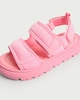 image 3 of F&F Girls Double Strap Chunky Sandals in Pink