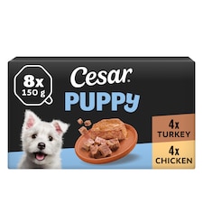 CESAR Puppy Wet Dog Food Trays 8 x 150g