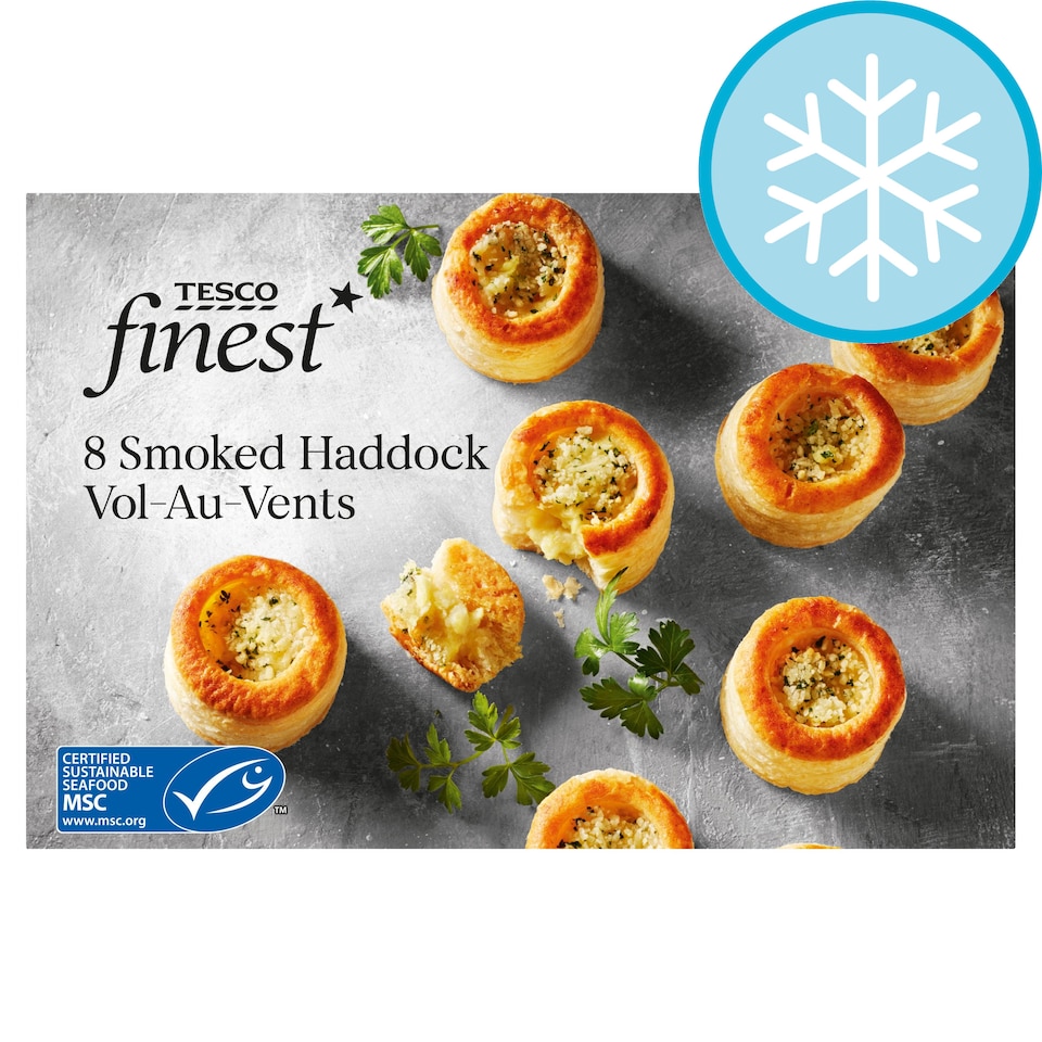 Tesco Finest 8 Smoked Haddock VolAu Vents 148G Tesco Groceries