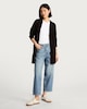 image 1 of F&F Patch Pocket Open Front Cardigan with Wool in Black