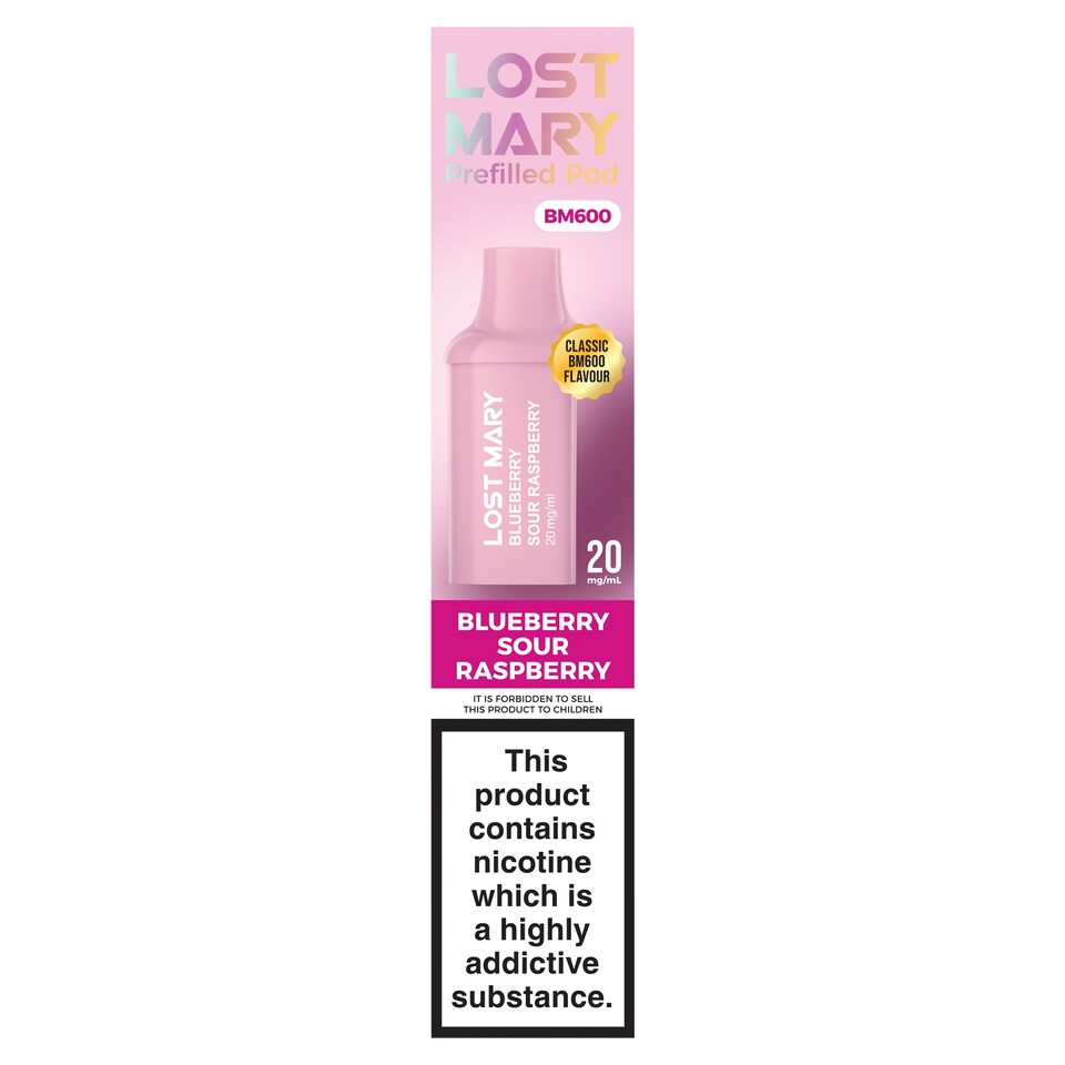 Lost Mary BM600 Refill Pod Blueberry Sour Raspberry 20mg/ml 2 x 2ml