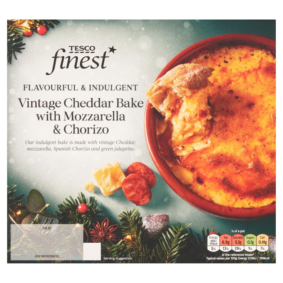 Tesco Finest Vintage Ched, Mozzarella & Chorizo Bake 300G