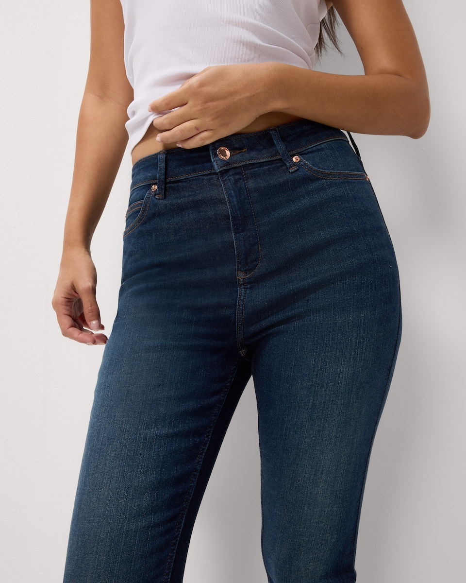 image 1 of F&F Contour High Rise Skinny Fit Jeans in Navy