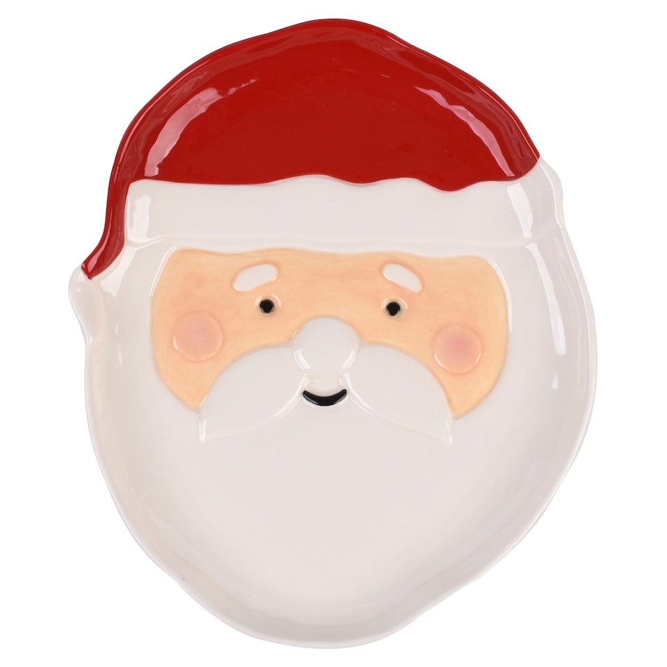 F&F Home Father Christmas shaped plate