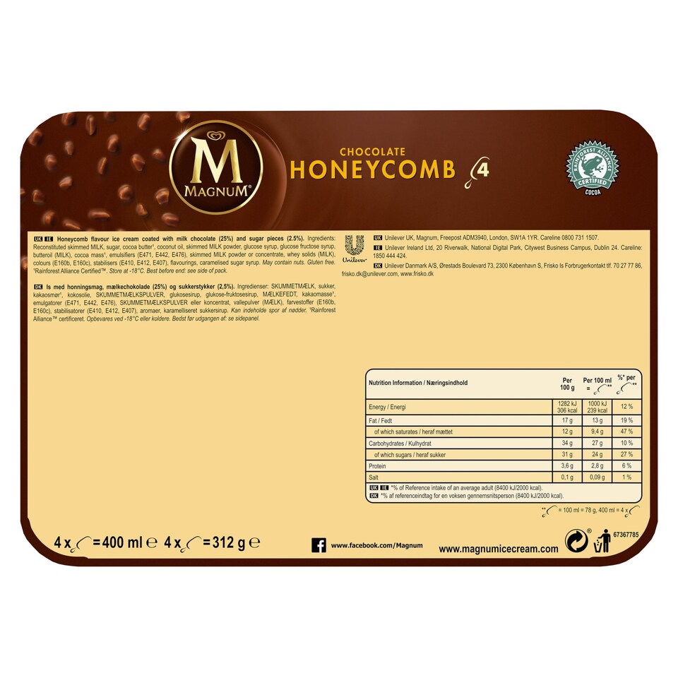 image 1 of Magnum Honeycomb I/Crm 4 x 100ml
