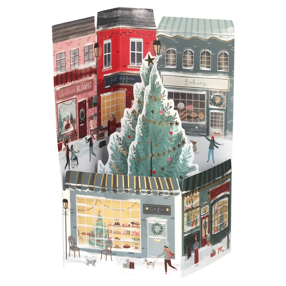 Tesco White Village Luxury Christmas Cards 5 Pack