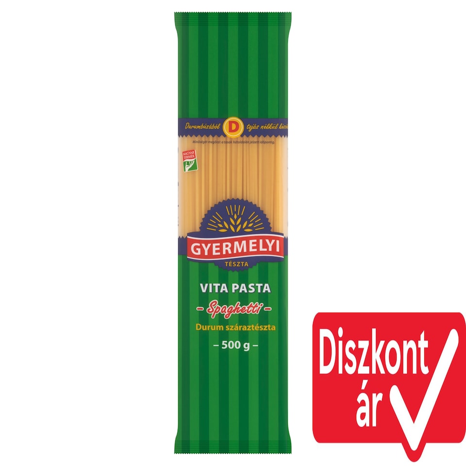 Gyermelyi Vita Pasta Spaghetti Durum Wheat Dry Pasta 500 g