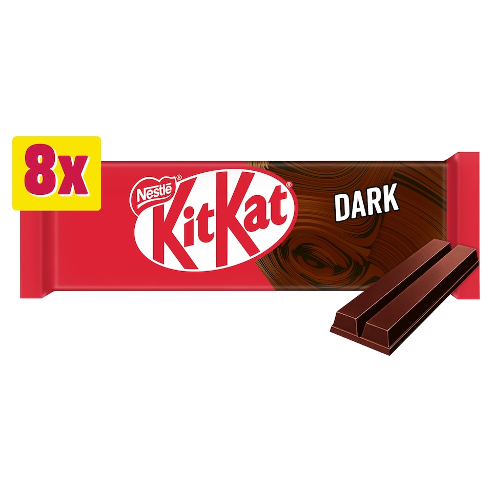 image 1 of KitKat 2 Finger Dark Chocolate Biscuit Bar 8 Pack Multipack 165.6g