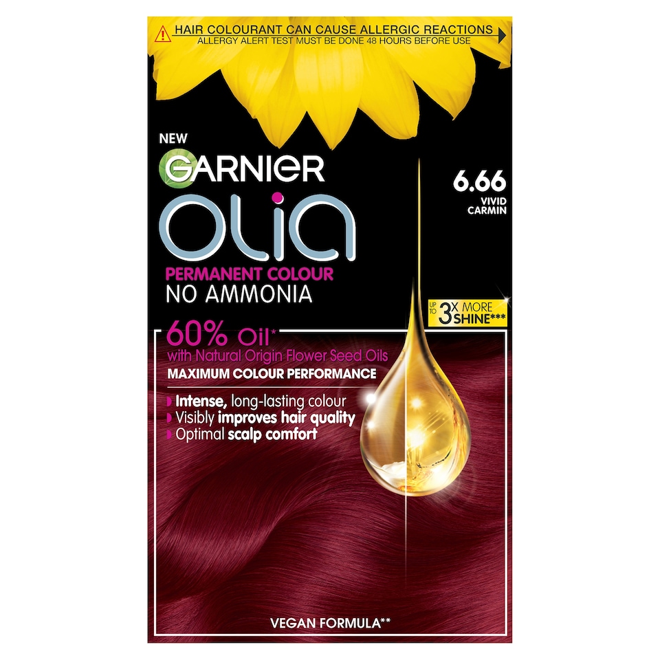 image 1 of Garnier Olia Permanent Hair Dye - 6.66 Vivid Garnet Red