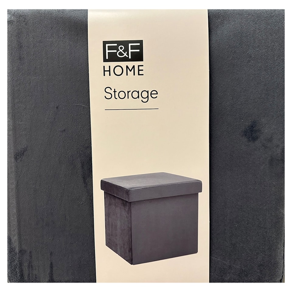 image 1 of F&F Home Grey Folding Ottoman Storage 38 x 38 x 38 cm