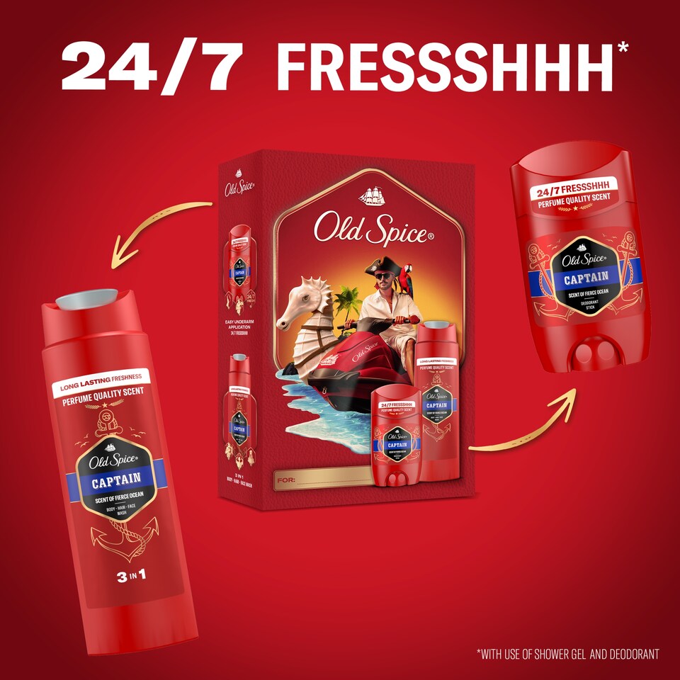 obrázok 1 z Old Spice Captain Darčeková Súprava: Tuhý Dezodorant A Sprchový Gél