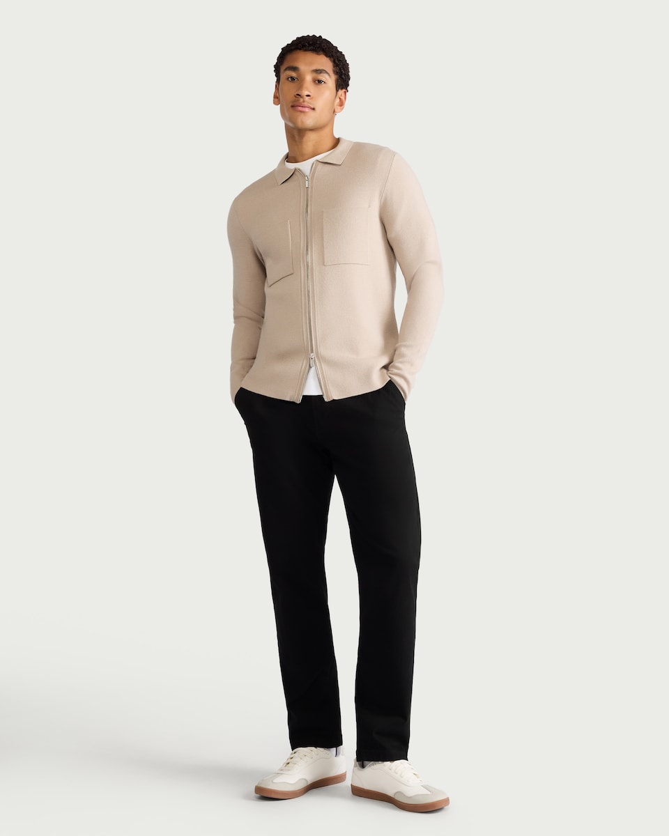 image 1 of F&F Cotton Rich FREEFIT® Chino Trousers in Black