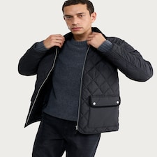 F&F Padded Diamond Quilted Jacket in Black