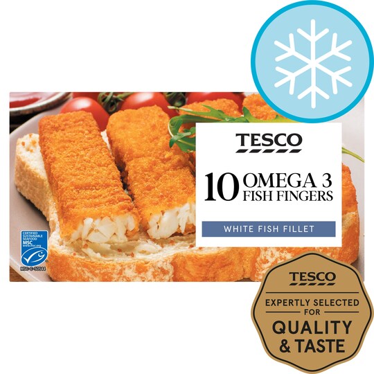 Tesco 10 Omega 3 Fish Fingers 300G Tesco Groceries