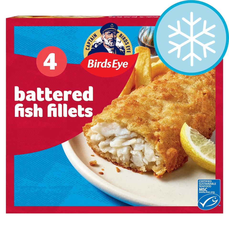 Birds Eye 4 Battered Fish Fillets 400G
