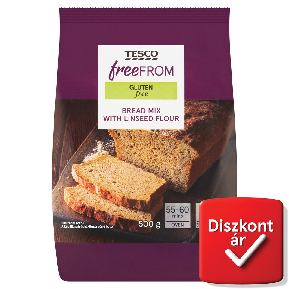 Tesco Free From gluténmentes lisztkeverék kenyérsütéshez, lenmagliszttel 500 g
