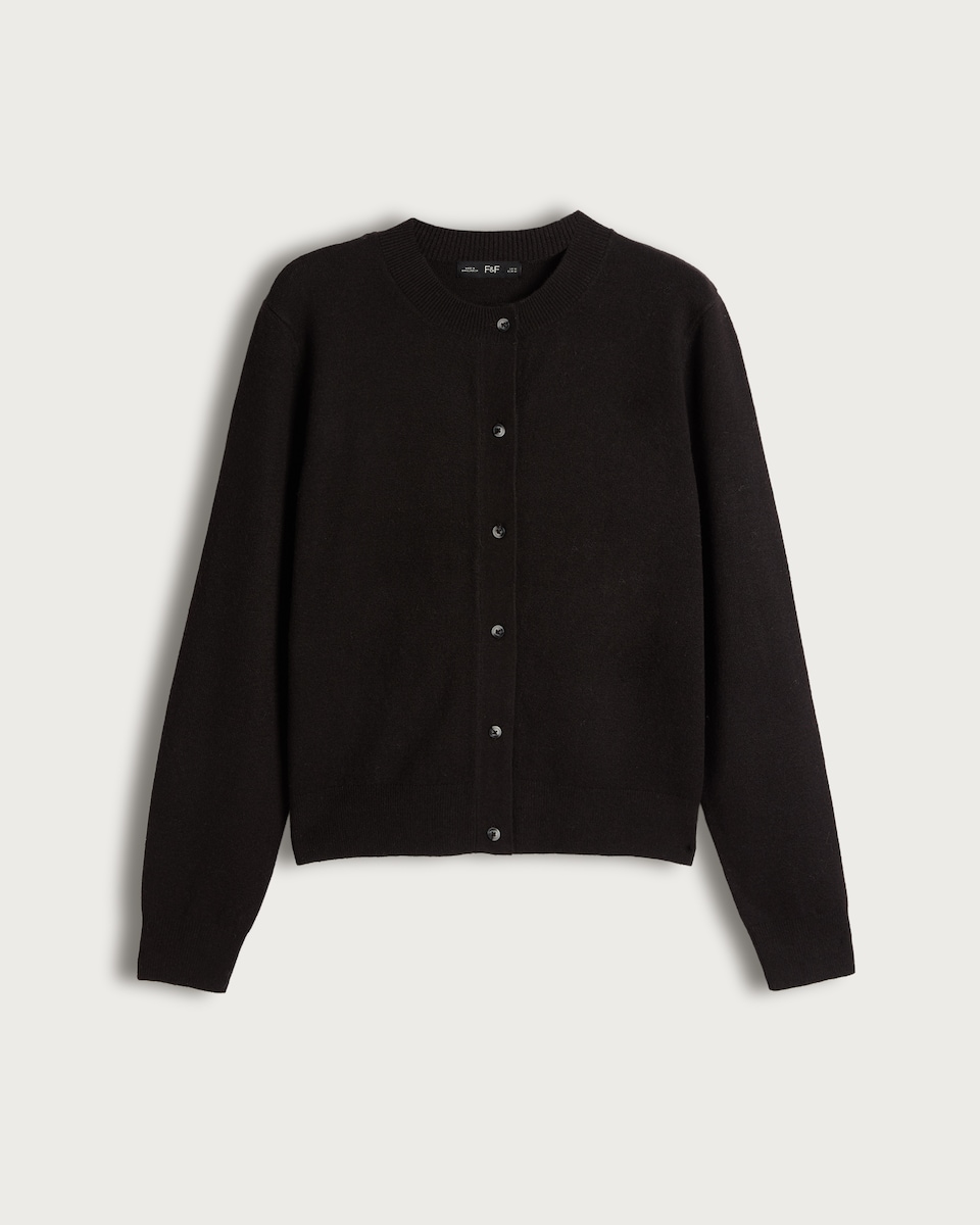 image 1 of F&F Knitted Button Up Cardigan with Wool in Brown