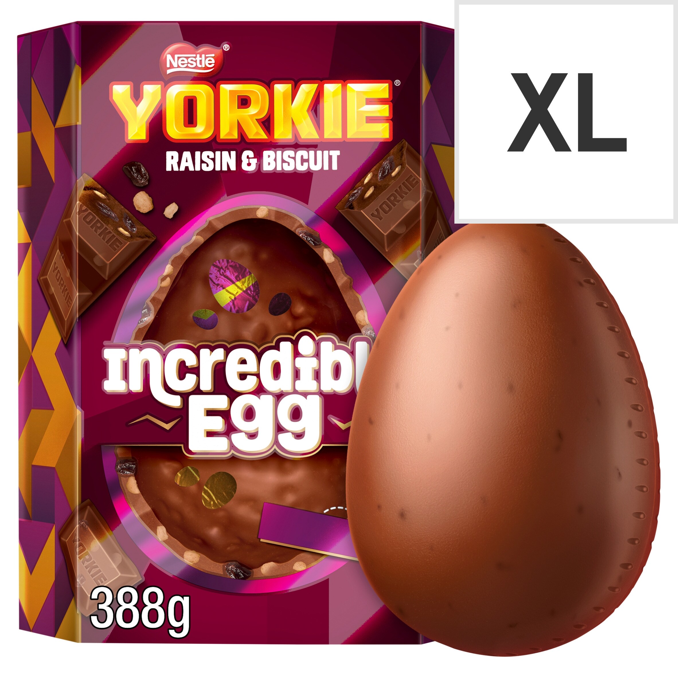 Yorkie Raisin & Biscuit Incredible Egg 388g - Tesco Groceries