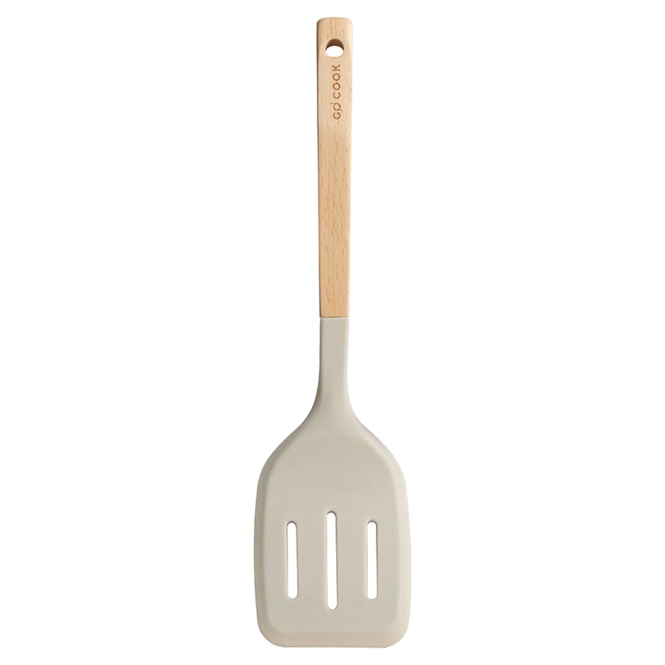 Go Cook Taupe Beechwood Silicone Turner