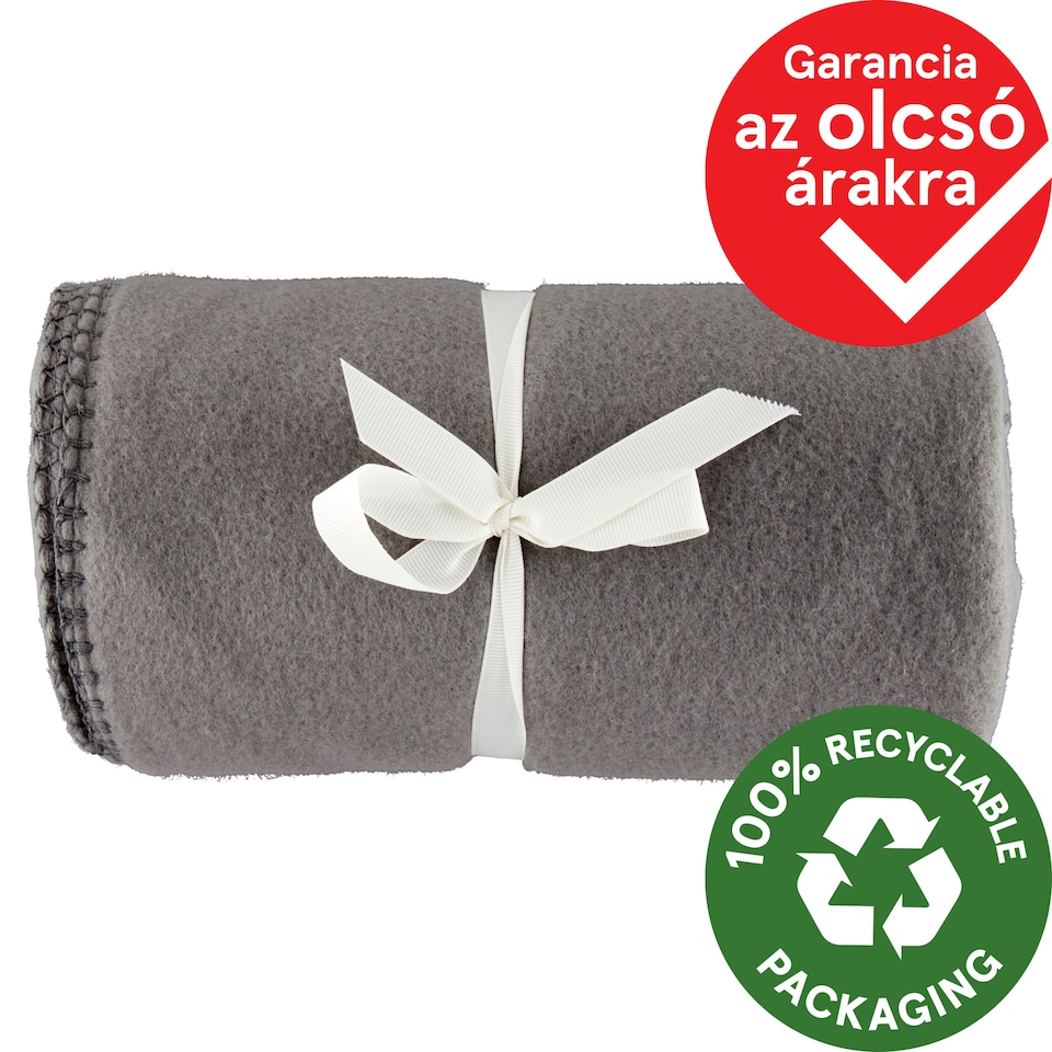 Tesco Dark Grey Fleece Throw 130 cm x 160 cm