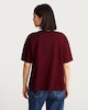 image 4 of F&F Boyfriend Fit New York Slogan T-Shirt in Burgundy