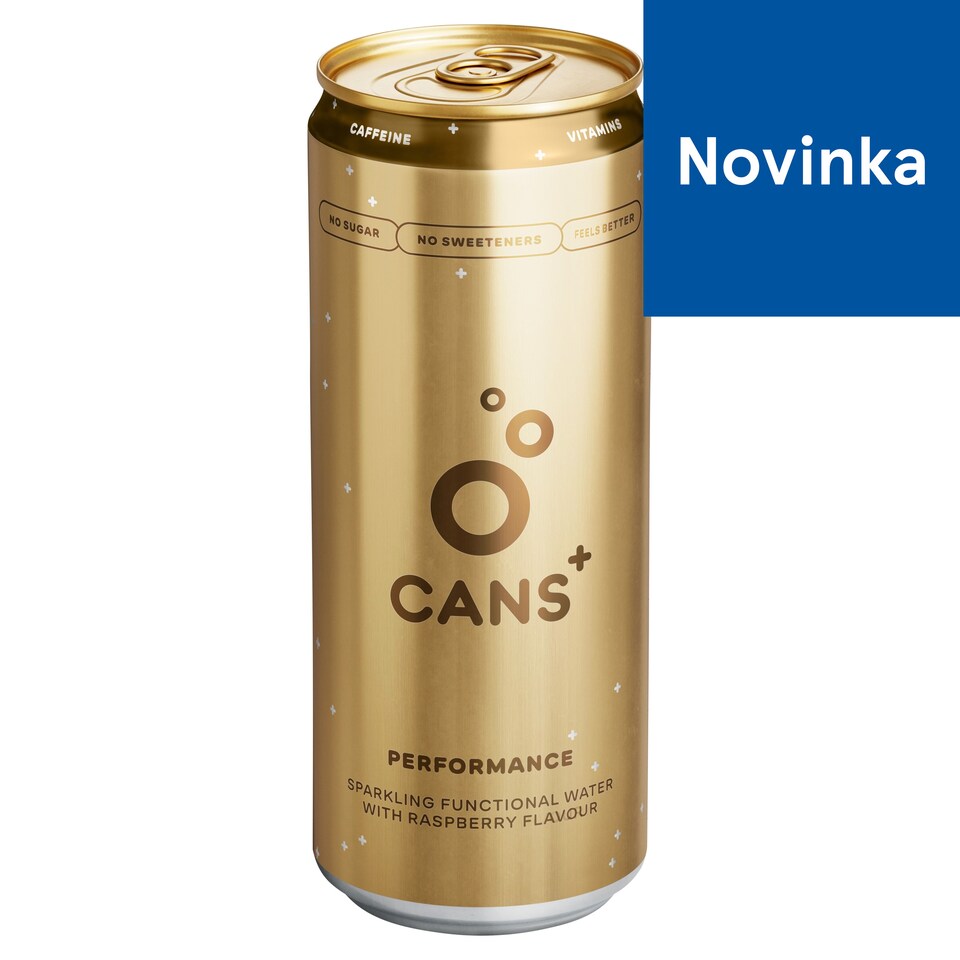 Cans+ Performance Sparkling Functional Water with Raspberry Flavour 330 ml