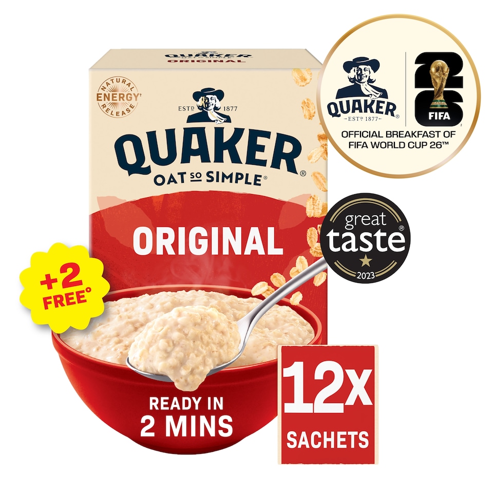 image 1 of Quaker Oat So Simple Original Porridge Sachets 12x27g