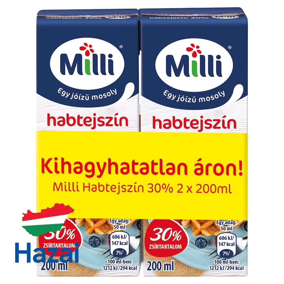 Milli UHT Whipped Cream 30% 2 x 200 ml