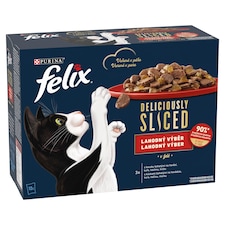 Felix Deliciously Sliced Pouches for Cats Beef, Chicken, Duck, Turkey in Jelly 12 x 80g