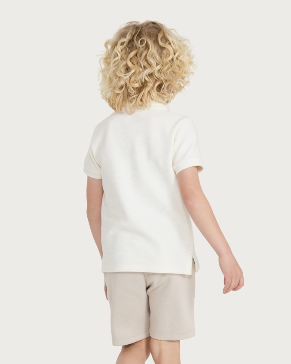 image 1 of F&F Boys 2-Piece Cotton Rich Polo Shirt and Shorts Set in Cream