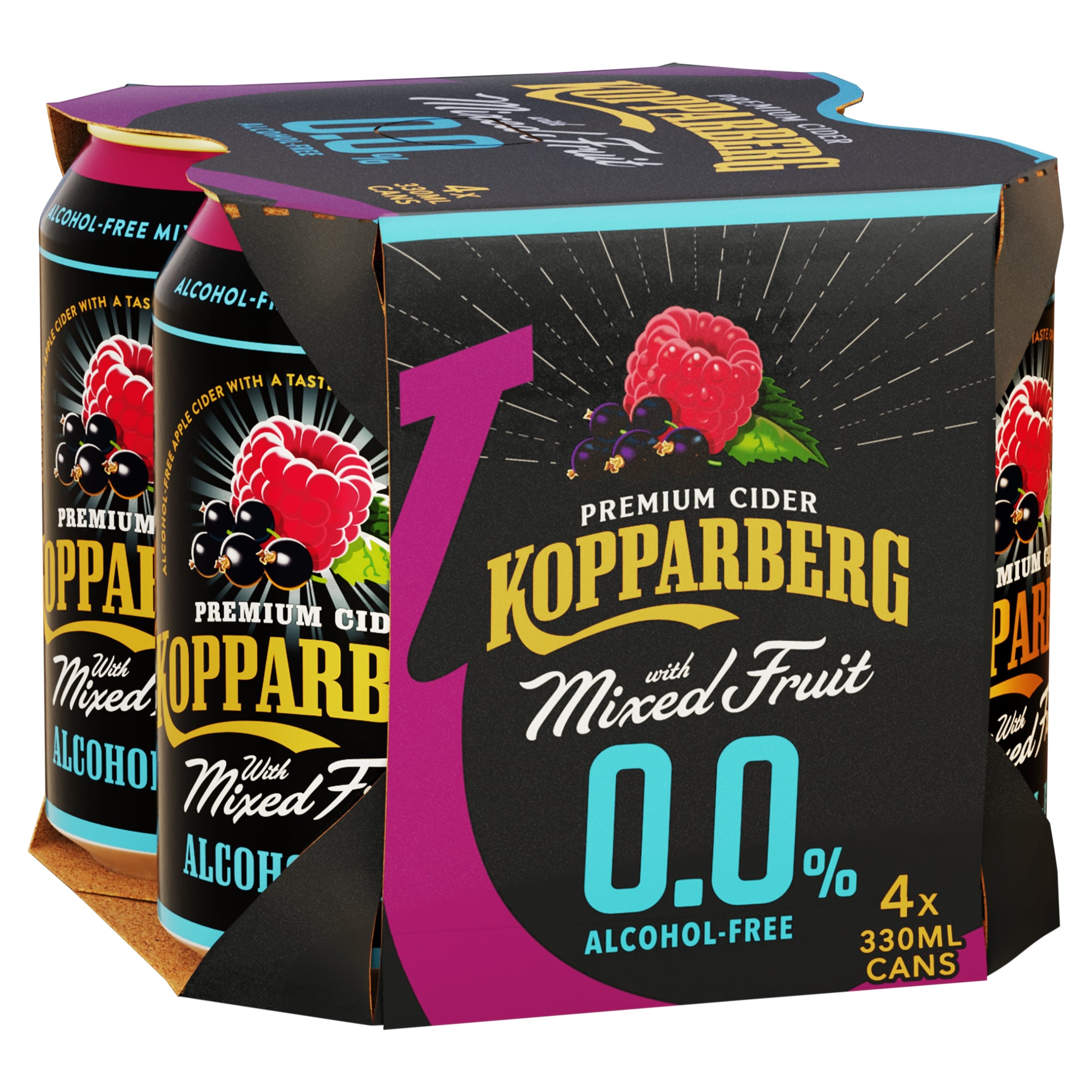 Kopparberg Alcohol-Free Premium Cider - Mixed Fruit 4 x 330ml