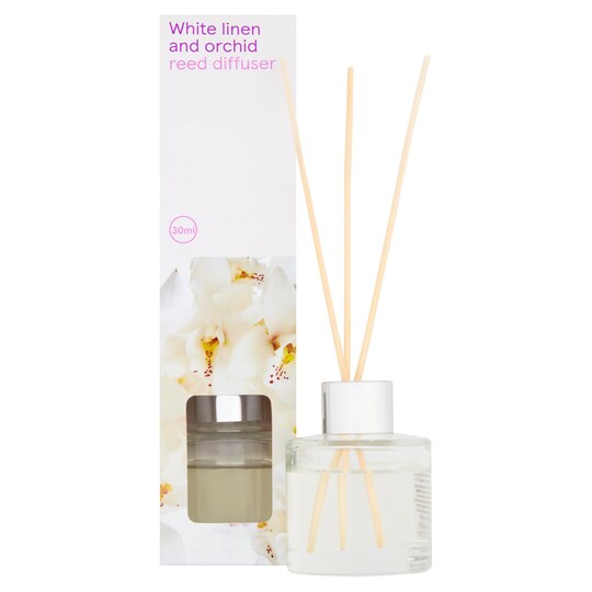 Tesco Scented 30Ml Reed Diffuser White Linen & Orchid Tesco Groceries