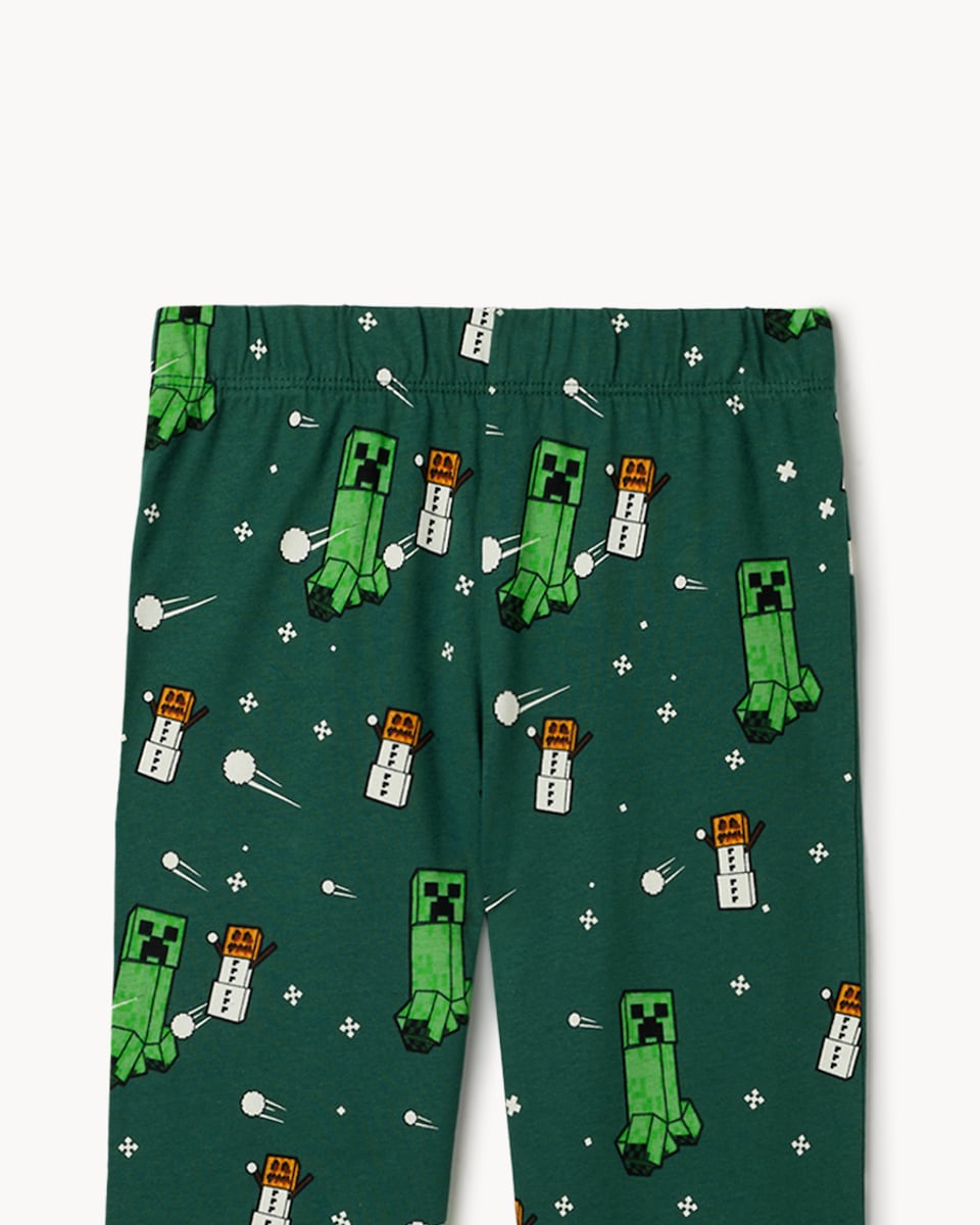 image 1 of Minecraft Pure Cotton Pyjama Set in Green