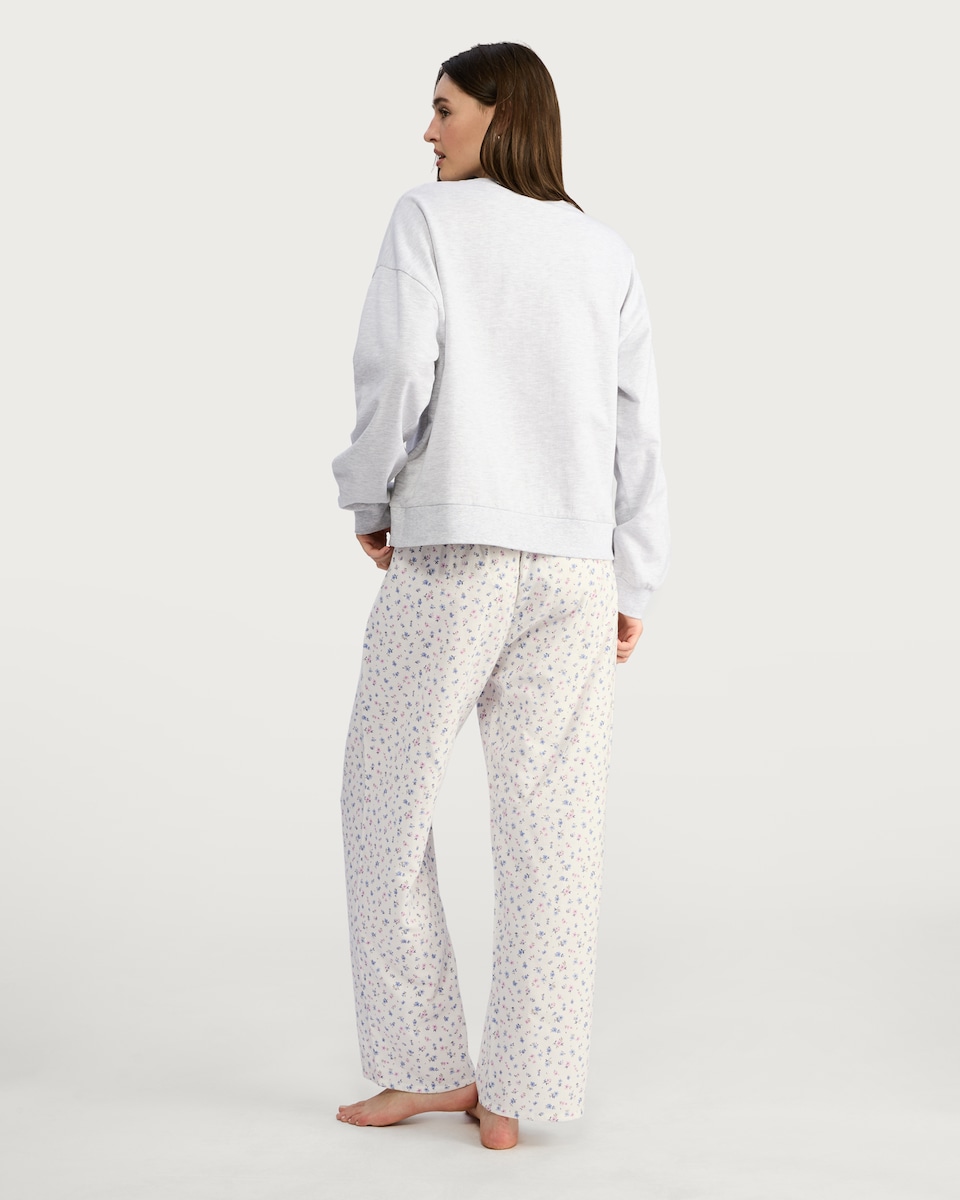 image 1 of Disney Winnie the Pooh Eeyore Cotton Rich Sunday Slogan Pyjama Set in Multi Grey