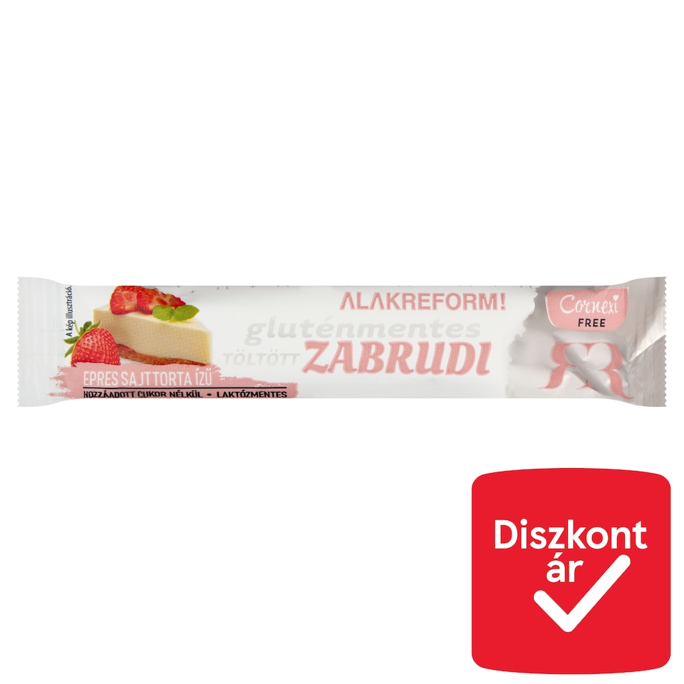 Cornexi epres sajttorta ízű töltött zabrudi édesítőszerrel, hozzáadott cukor nélkül 30 g