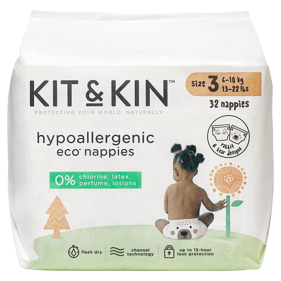image 1 of Kit & Kin Nappies Size3 Tiger 34Pk 7-11Kg 16-25Lbs