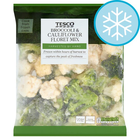 Tesco Broccoli & Cauliflower Floret Mix 900G Tesco Groceries