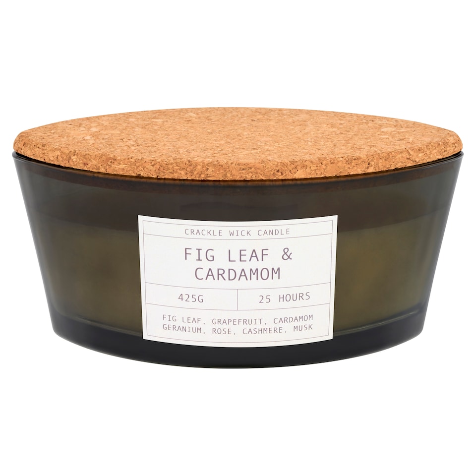image 1 of F&F Home Crackle Fig Leaf and Cardamom Candle 425g