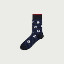 F&F Cotton Rich Football Print Ankle Socks in Multi