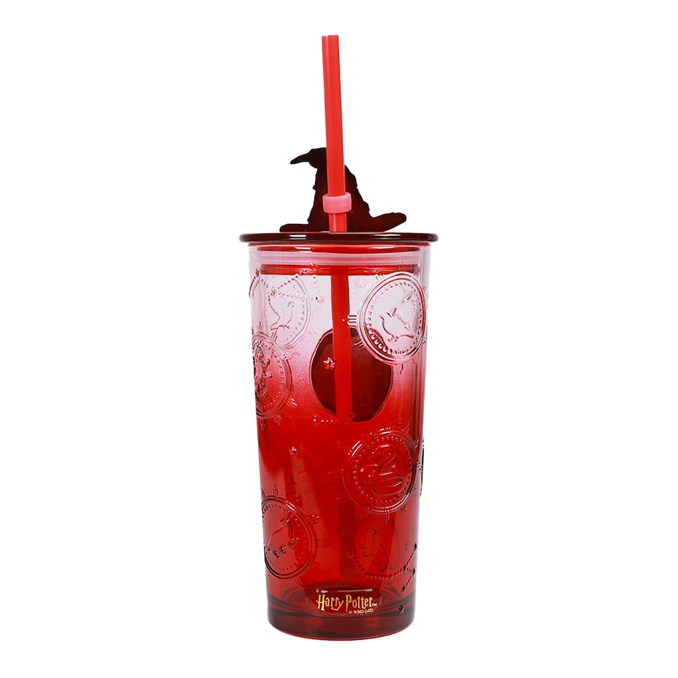 image 1 of Harry Potter Glass Cup with Straw