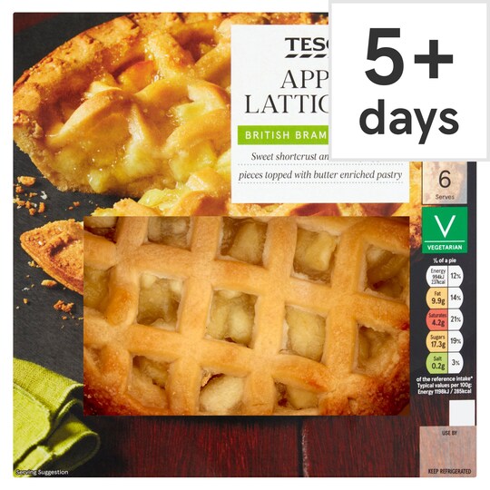 Tesco Apple Lattice Pie 500G Tesco Groceries