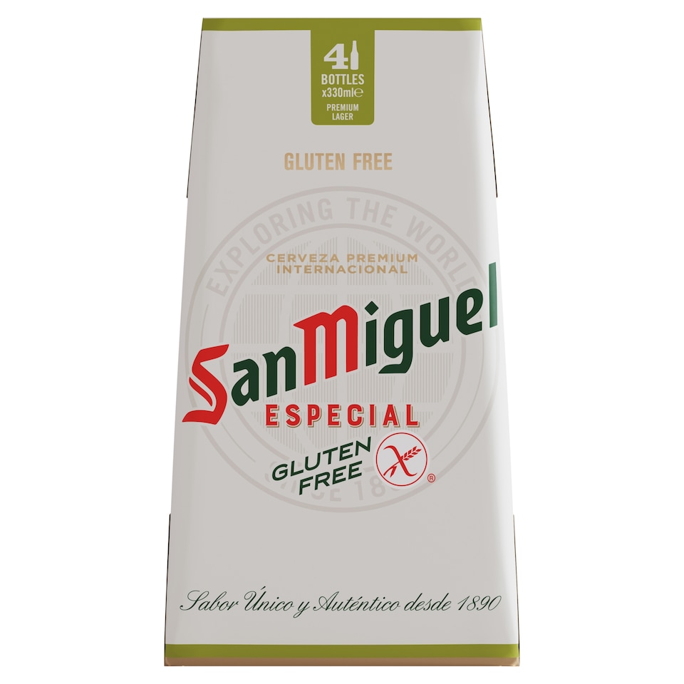 San Miguel Especial Gluten Free Lager Beer Bottle 4x330ml