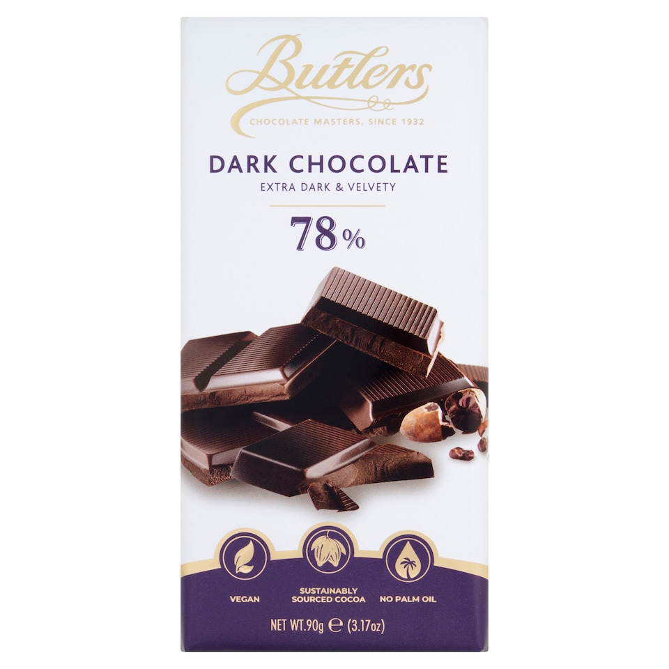 Butlers 78% Dark Chocolate Bar 90G
