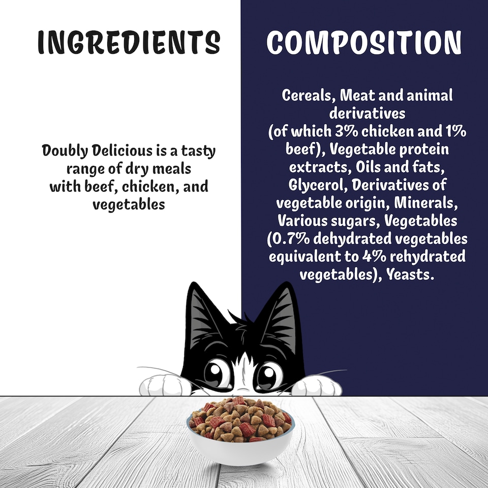 image 1 of FELIX Doubly Delicious Beef Chicken & Vegetables Dry Cat Food 2kg