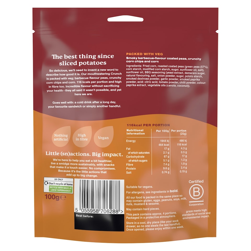 image 1 of Graze Smoky Barbecue Crunch 100g