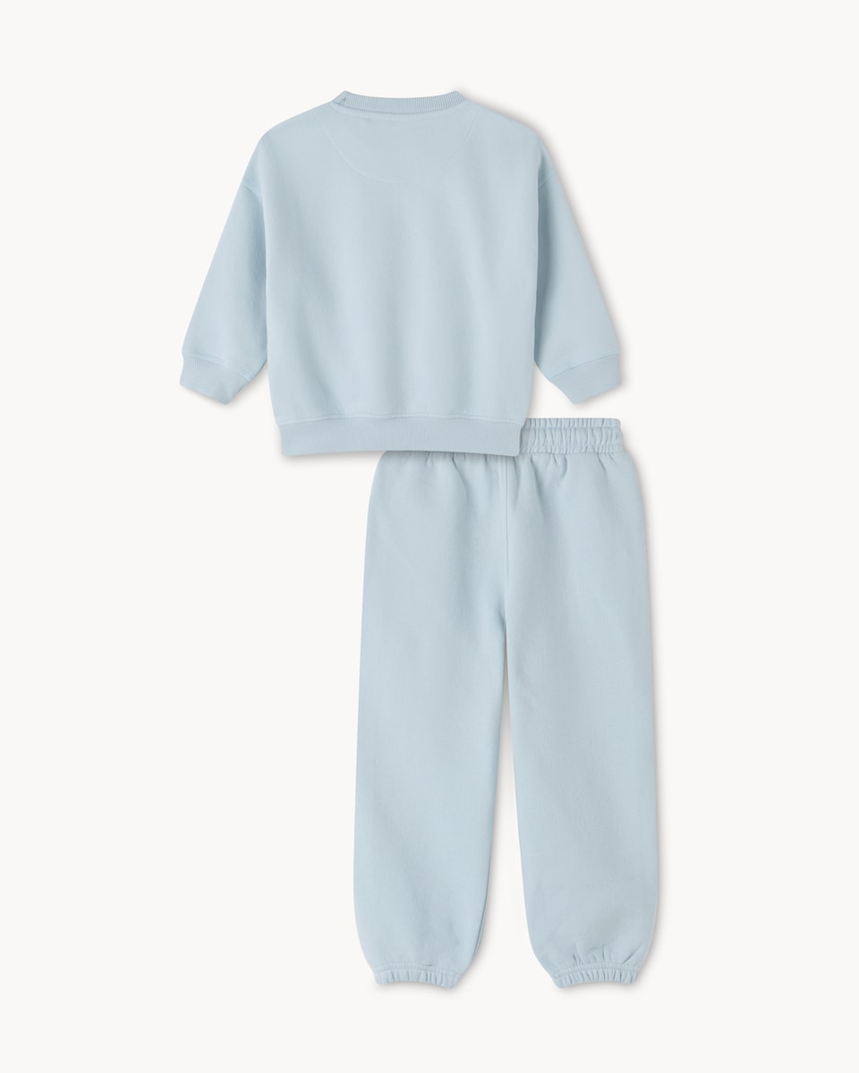 image 1 of F&F Boys 2-Pack Slogan Sweatshirt and Joggers Set in Chocolate
