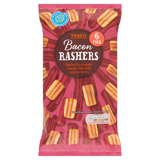 Tesco Bacon Rashers Snacks 6X25g Tesco Groceries