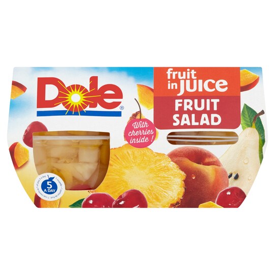 Dole Fruit Salad With Cherry 4X113g Tesco Groceries